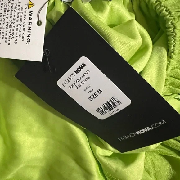 Lime Green Maxi Dress with gorgeous details • Brand new tags attached / Medium - Picture 7 of 8